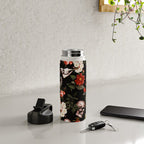 Floral and Skull Dark Pattern Water Bottle Gallery Image 5