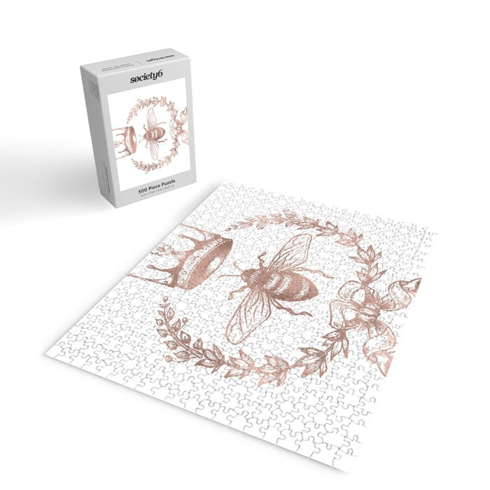 Queen Bee in Rose Gold Pink Jigsaw Puzzle Gallery Image 2