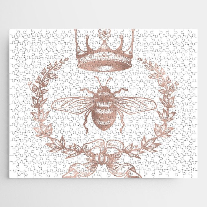 Queen Bee in Rose Gold Pink Jigsaw Puzzle Gallery Image 1