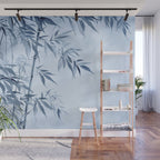 Blue Hour Calm Bamboo Garden Wall Mural Gallery Image 1