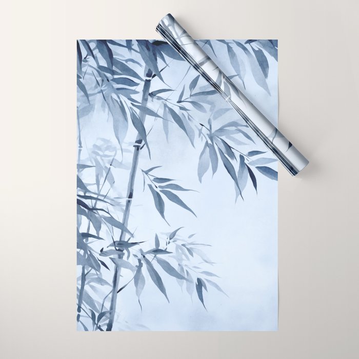 Blue Hour Calm Bamboo Garden Wrapping Paper Gallery Image 1