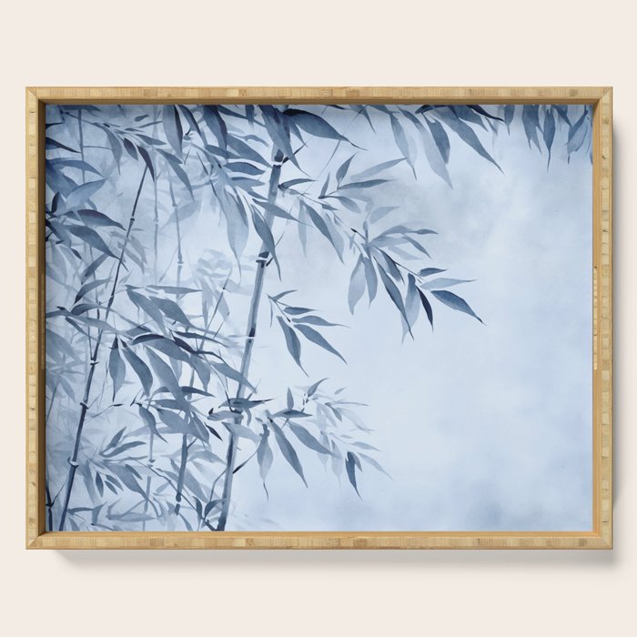 Blue Hour Calm Bamboo Garden Serving Tray Gallery Image 1