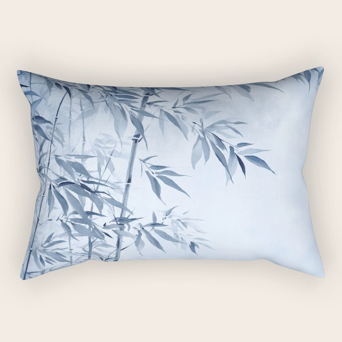 Blue Hour Calm Bamboo Garden Rectangular Pillow Gallery Image 2
