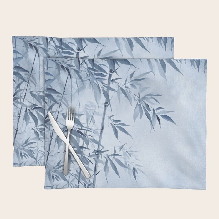 Blue Hour Calm Bamboo Garden Placemat Gallery Image 1