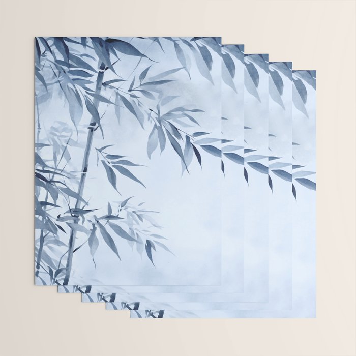 Blue Hour Calm Bamboo Garden Wrapping Paper Gallery Image 3