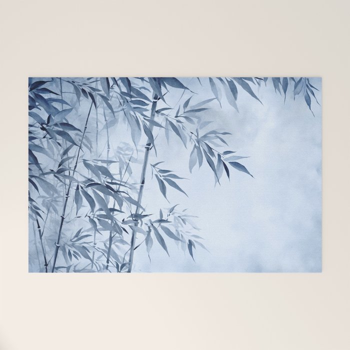Blue Hour Calm Bamboo Garden Welcome Mat Gallery Image 1