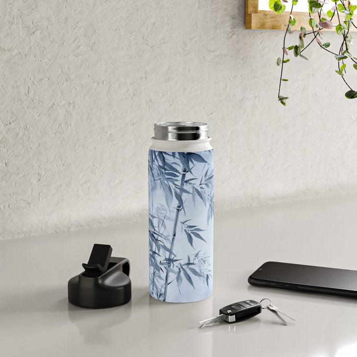 Blue Hour Calm Bamboo Garden Water Bottle Gallery Image 4