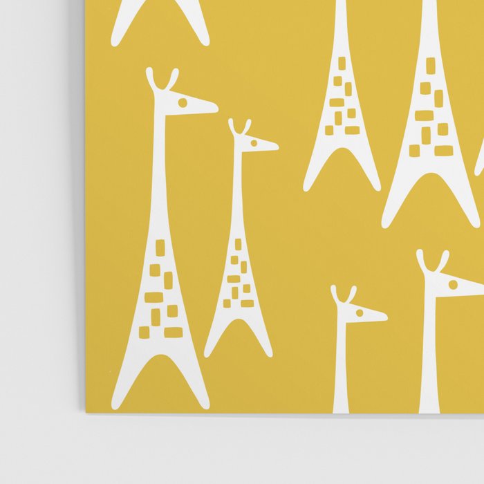 Mid Century Modern Giraffe Pattern 221 Mustard Yellow Poster Gallery Image 3