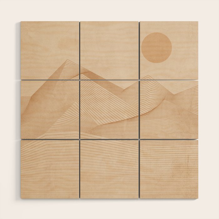 Abstract Mountains Wood Wall Art Gallery Image 1