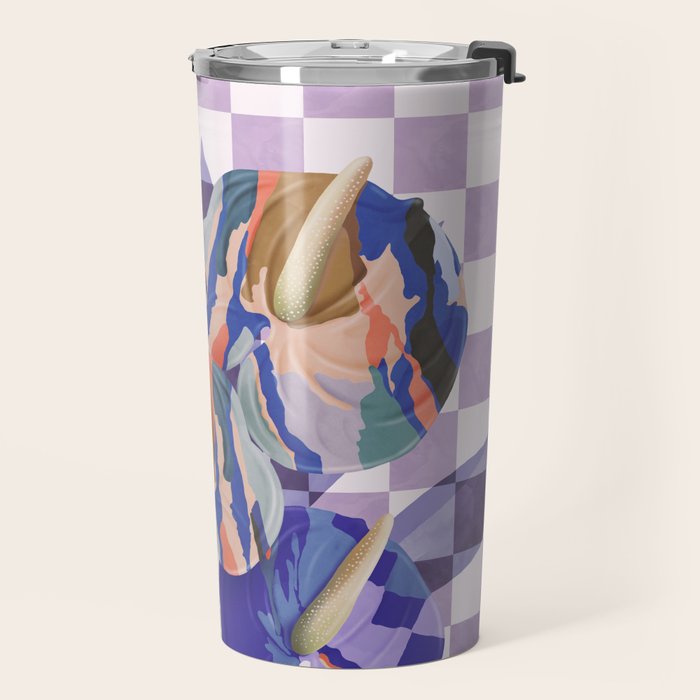 Modern artistic flowery tropical Travel Mug Gallery Image 2
