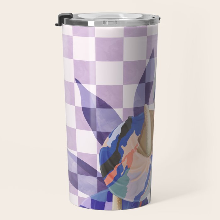 Modern artistic flowery tropical Travel Mug Gallery Image 3