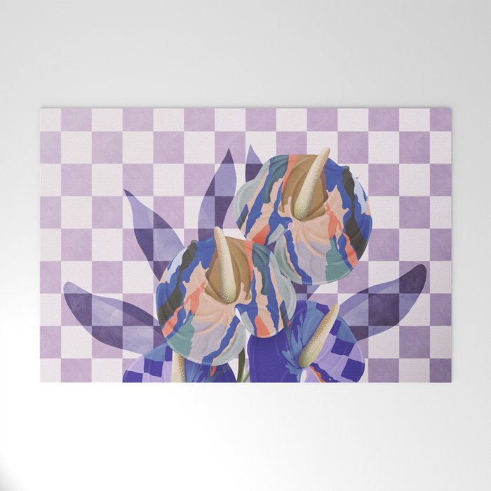 Modern artistic flowery tropical Welcome Mat Gallery Image 1