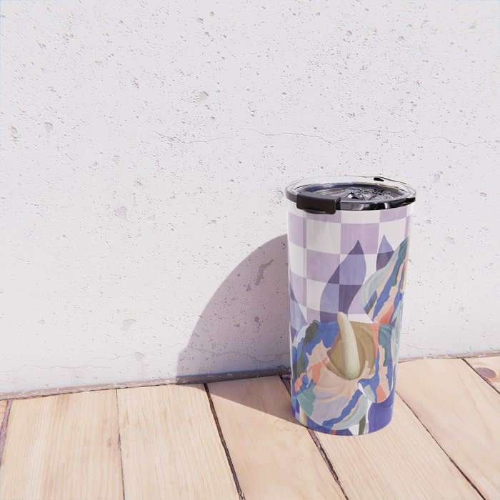 Modern artistic flowery tropical Travel Mug Gallery Image 4