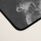 Eyes wide open, Lillian Russell, 1895 seated masquerade ball portrait black and white photograph Desk Mat Gallery Image 4