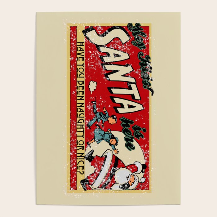 Naughty or Nice?, Vintage Santa Poster Poster Gallery Image 4