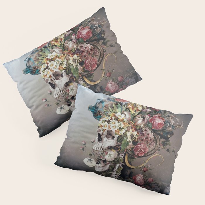 Flower skull Pillow Sham Gallery Image 1