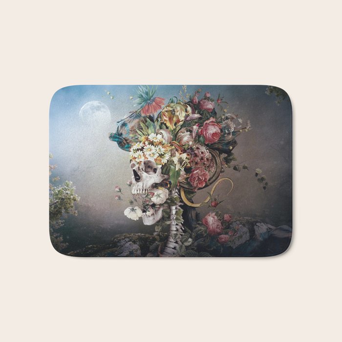 Flower skull Bath Mat Gallery Image 1