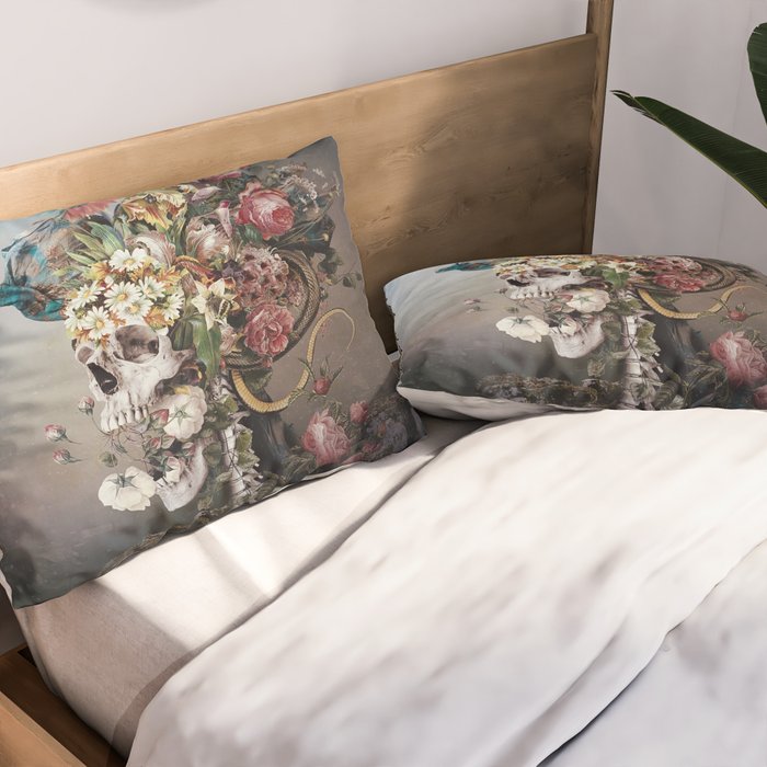 Flower skull Pillow Sham Gallery Image 2