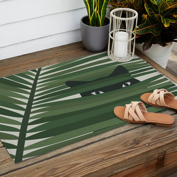 Cat and Plant 53 Outdoor Rug Gallery Image 2