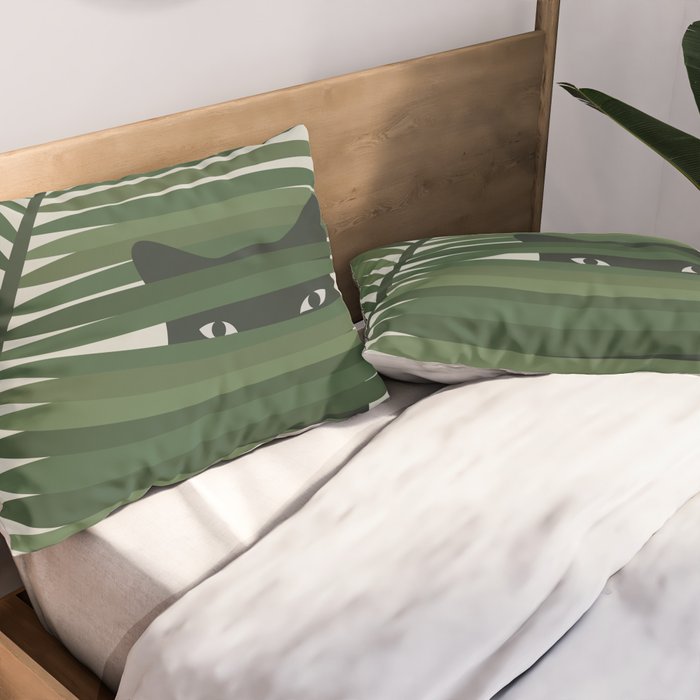 Cat and Plant 53 Pillow Sham Gallery Image 2