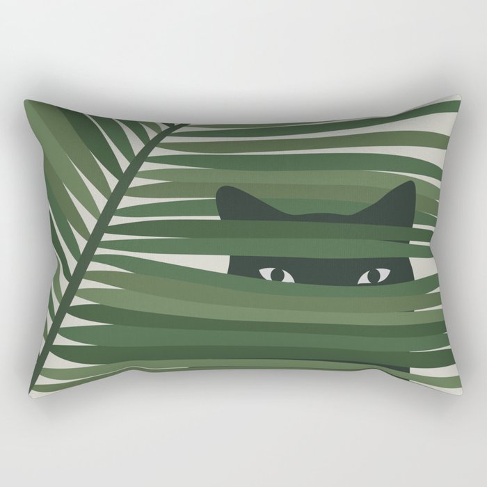 Cat and Plant 53 Rectangular Pillow Gallery Image 1