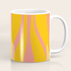 Mid Century Modern Abstract Lounge Pattern in Yellow Orange and Pink Coral Coffee Mug Gallery Image 1