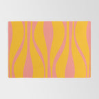 Mid Century Modern Abstract Lounge Pattern in Yellow Orange and Pink Coral Rug Gallery Image 2