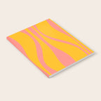 Mid Century Modern Abstract Lounge Pattern in Yellow Orange and Pink Coral Notebook Gallery Image 2