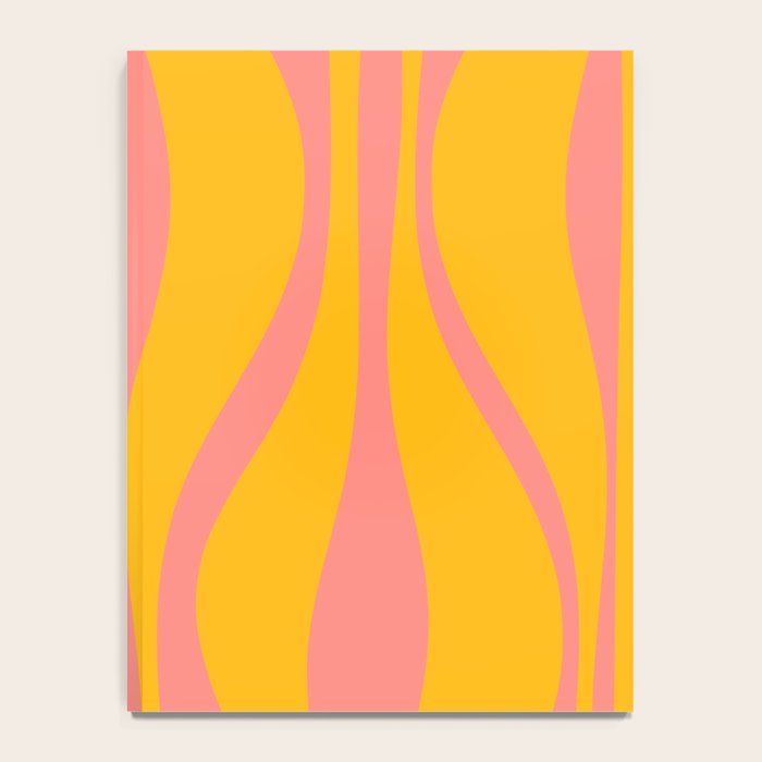 Mid Century Modern Abstract Lounge Pattern in Yellow Orange and Pink Coral Notebook Gallery Image 4