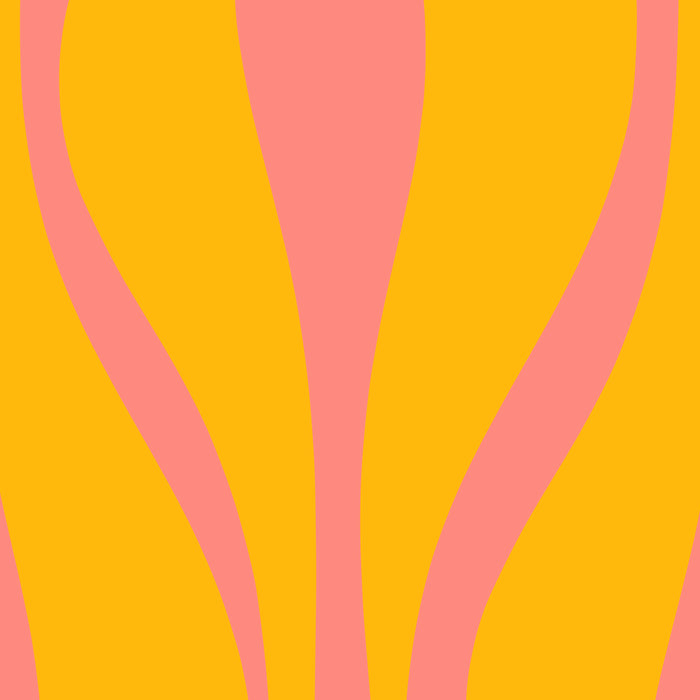 Mid Century Modern Abstract Lounge Pattern in Yellow Orange and Pink Coral Coffee Mug Gallery Image 2