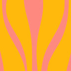 Mid Century Modern Abstract Lounge Pattern in Yellow Orange and Pink Coral Coffee Mug Gallery Image 2