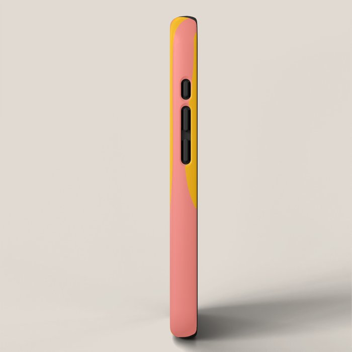Mid Century Modern Abstract Lounge Pattern in Yellow Orange and Pink Coral iPhone Case Gallery Image 2