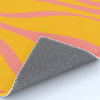 Mid Century Modern Abstract Lounge Pattern in Yellow Orange and Pink Coral Rug Gallery Image 4