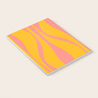 Mid Century Modern Abstract Lounge Pattern in Yellow Orange and Pink Coral Notebook Gallery Image 3