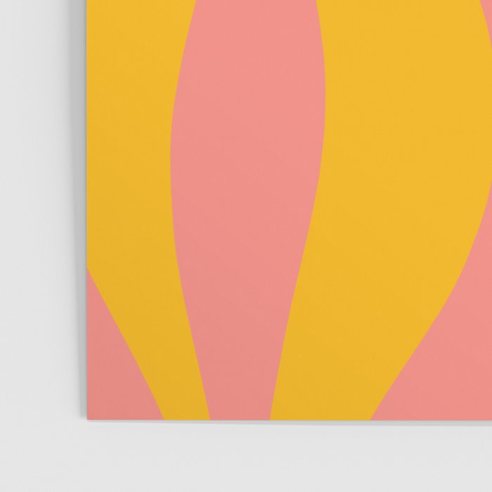 Mid Century Modern Abstract Lounge Pattern in Yellow Orange and Pink Coral Poster Gallery Image 3