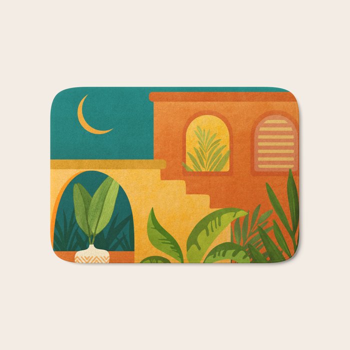 Moonlight Villa Colorful Landscape Bath Mat Gallery Image 1