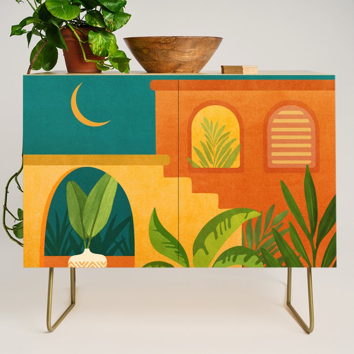 Moonlight Villa Colorful Landscape Credenza Gallery Image 1