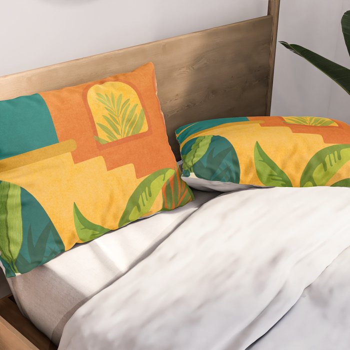 Moonlight Villa Colorful Landscape Pillow Sham Gallery Image 2