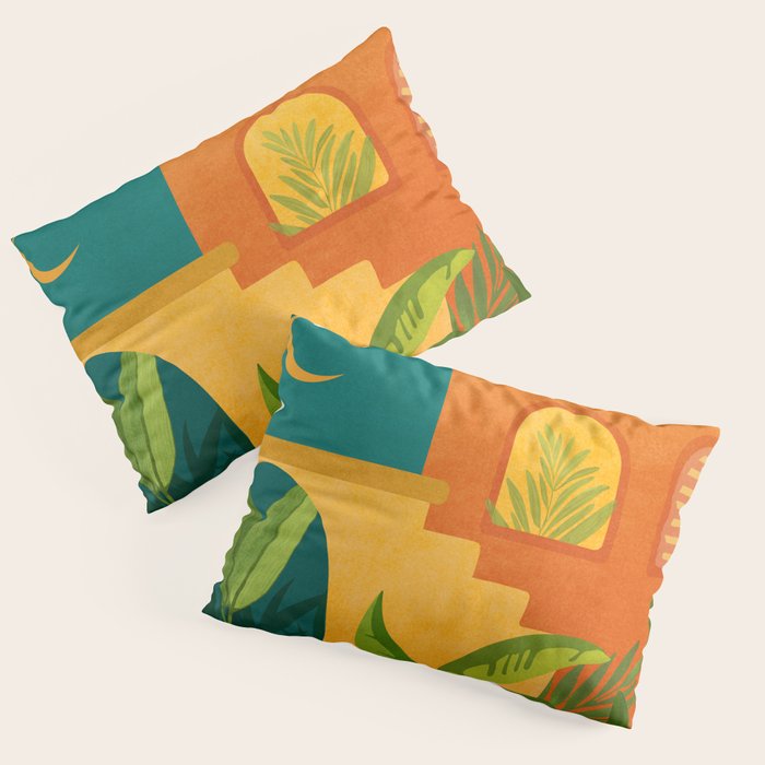 Moonlight Villa Colorful Landscape Pillow Sham Gallery Image 3