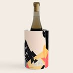 Winter Companion, Dog Pet Black Man Collage, Frosty Snow Mountain Travel Adventure, Eclectic Texture Concept Contemporary Modern Graphic Design Wine Chiller Gallery Image 2