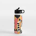 Winter Companion, Dog Pet Black Man Collage, Frosty Snow Mountain Travel Adventure, Eclectic Texture Concept Contemporary Modern Graphic Design Water Bottle Gallery Image 1