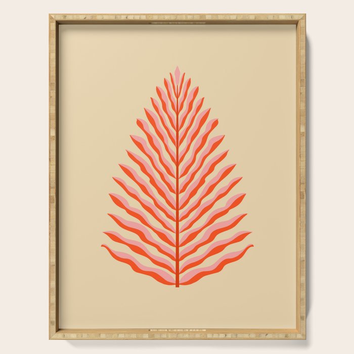 Pink and Red Organic Leaf Serving Tray Gallery Image 1