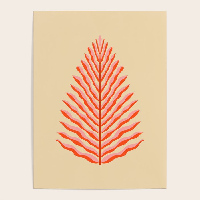 Pink and Red Organic Leaf Poster Gallery Image 4