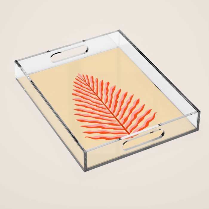 Pink and Red Organic Leaf Acrylic Tray Gallery Image 1