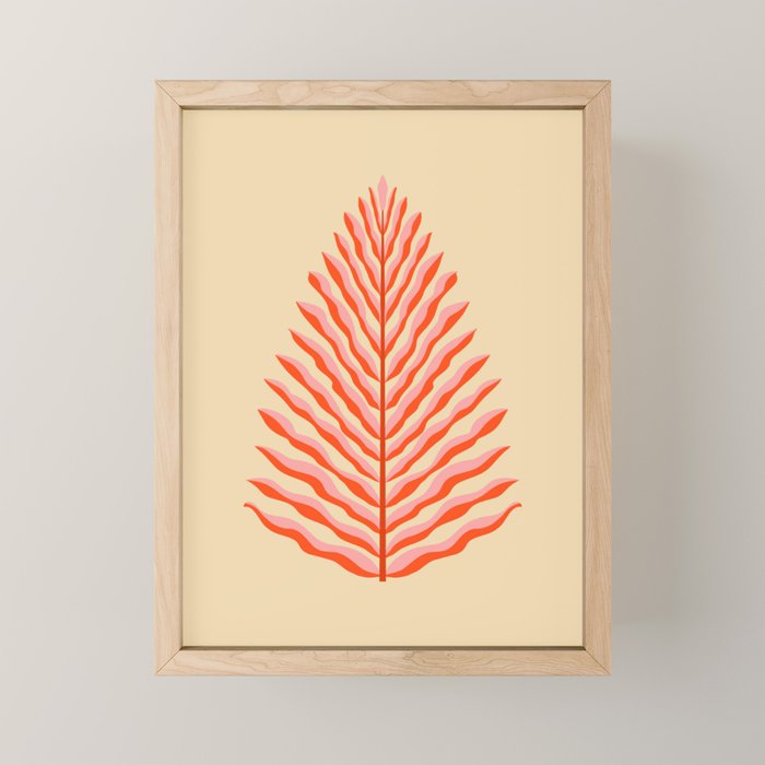 Pink and Red Organic Leaf Mini Art Print Gallery Image 1