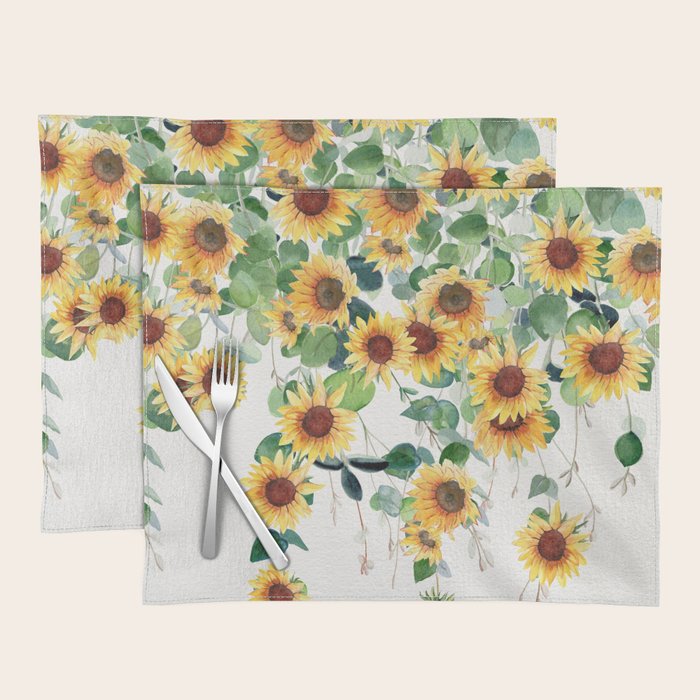 Sunflowers and Eucalyptus Garland  Placemat Gallery Image 1
