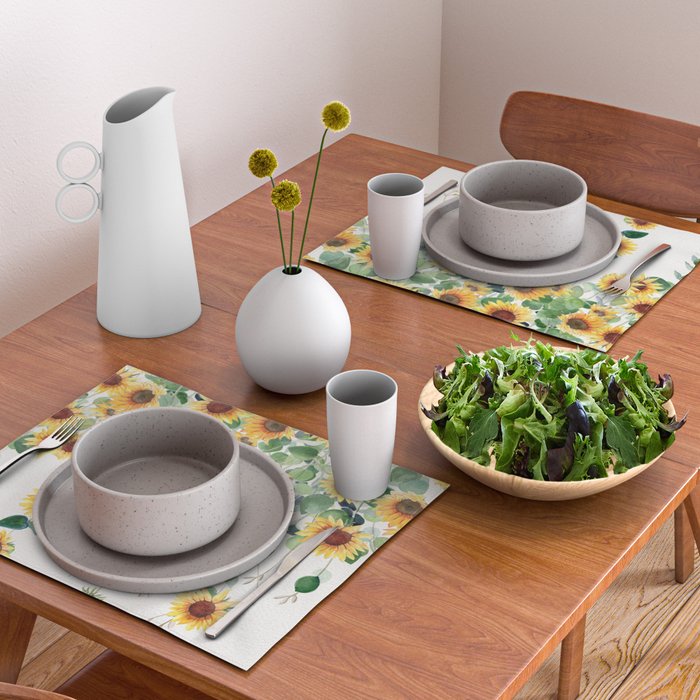 Sunflowers and Eucalyptus Garland  Placemat Gallery Image 2