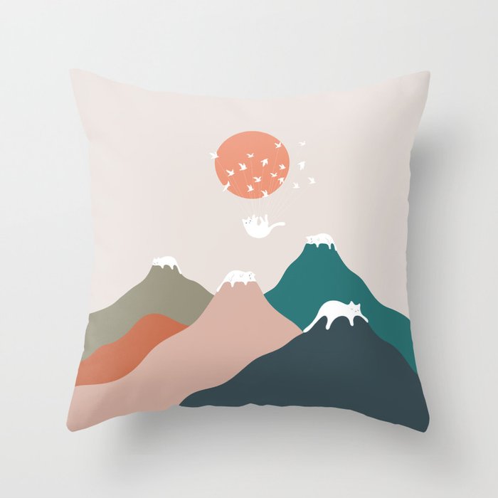 Cat Landscape 193 Throw Pillow Gallery Image 6