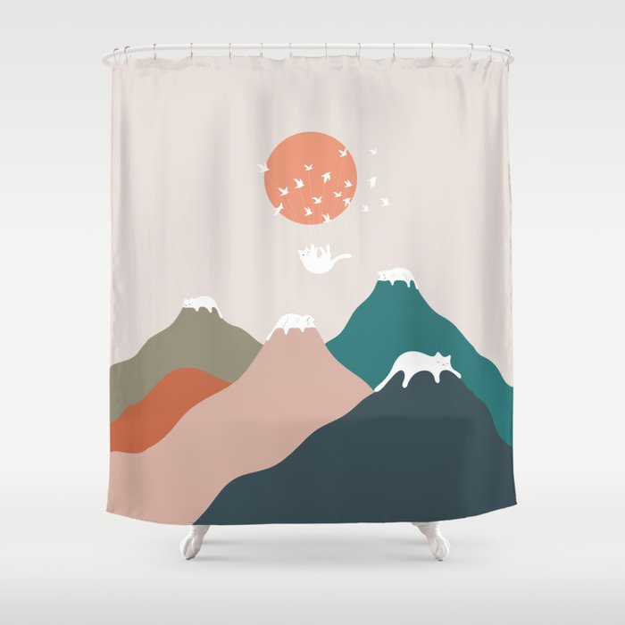Cat Landscape 193 Shower Curtain Gallery Image 1