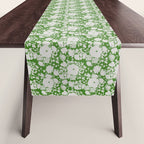 White Beauty on Green Table Runner Gallery Image 1